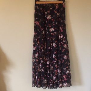 Boho Floral chiffon romantic maxi skirt
